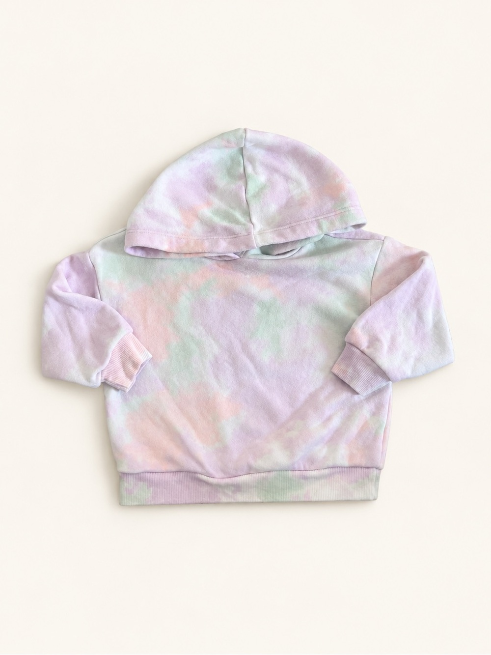 Kids Pastel Tie-Dye Hoodie Sweatshirt - Lavender Mint Peach